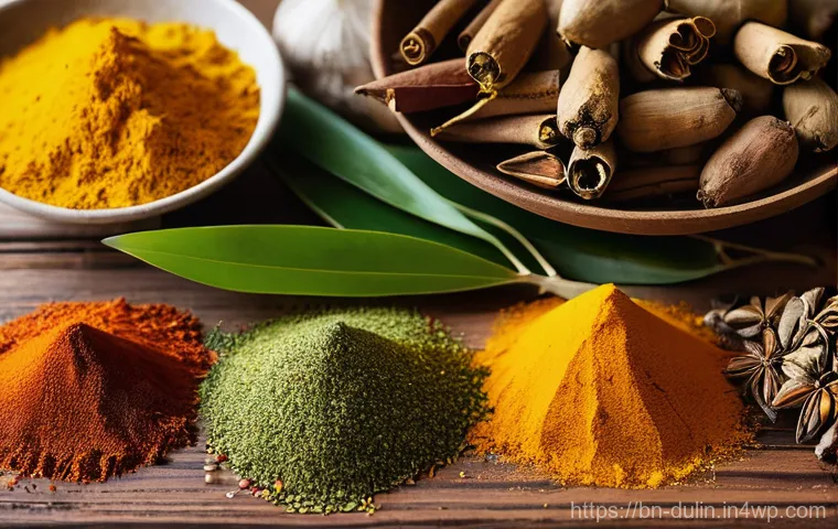 다문화 요리의 소스와 양념 원칙 - **Global Spice Market Journey:**
A vibrant, high-angle shot showcasing an array of aromatic spic...