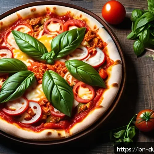 다문화 요리의 맛의 다양성 존중 - A vibrant fusion food scene showcasing an Italian pizza topped with spicy Mexican chili sauce, fresh...