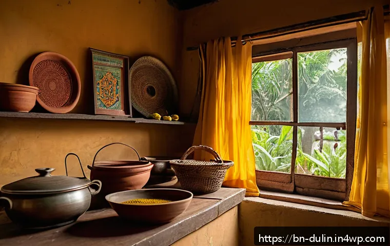 다문화 요리에서의 전통식 재현 - A cozy Bengali kitchen scene showcasing a middle-aged person preparing traditional Bengali dishes us...