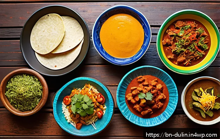 다문화 요리의 예술적 표현 - A vibrant fusion food festival scene showcasing a colorful array of dishes blending Indian spices wi...